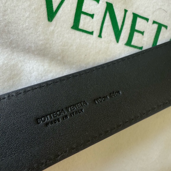 Bottega Veneta Blue Geometric Pattern Belt - Picture 8 of 11